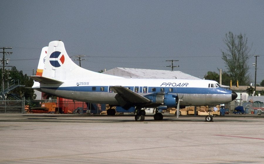 Martin 404 N255S is pictured at Miami International on November 8, 1984
