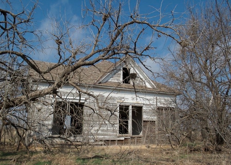 A very creepy dilapidated house