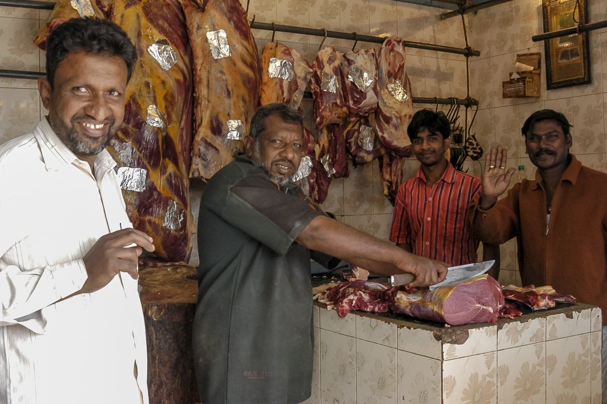 Muslim beef butchers in the Muslim area of Bengaluru, India