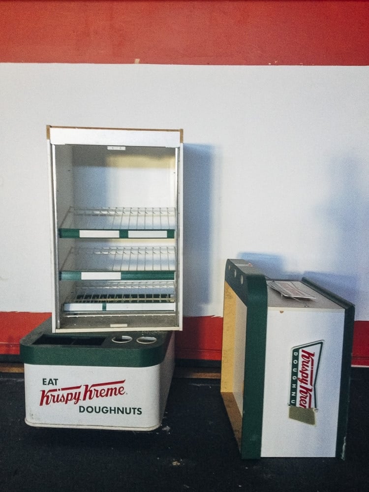 Krispy Kreme display in an Abandoned Dance Studio