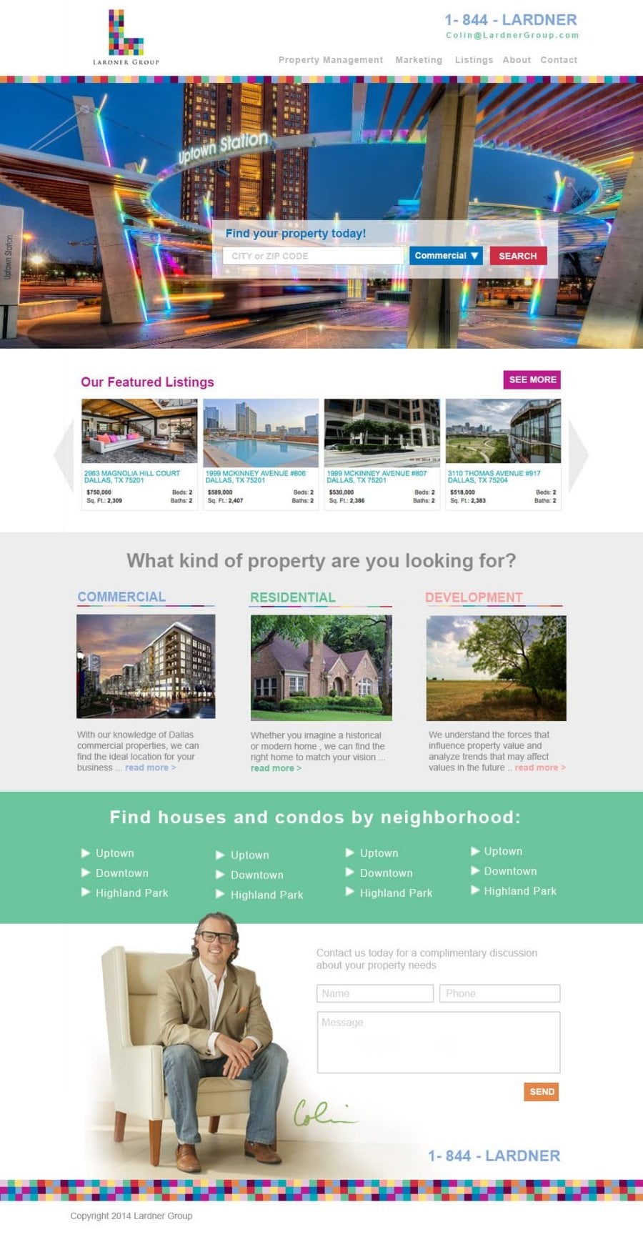 Modern And Colorful Website Design For A Dallas Real Estate Company