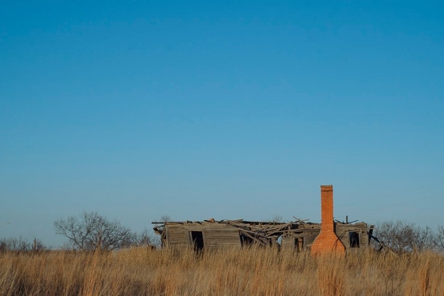 An old abandoned prairie home in North Texas