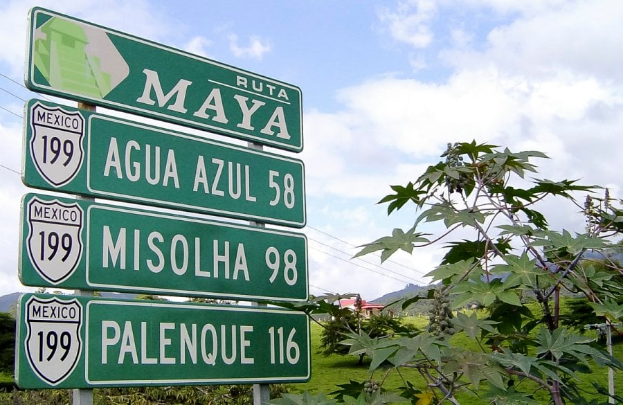 Chiapas Road Sign