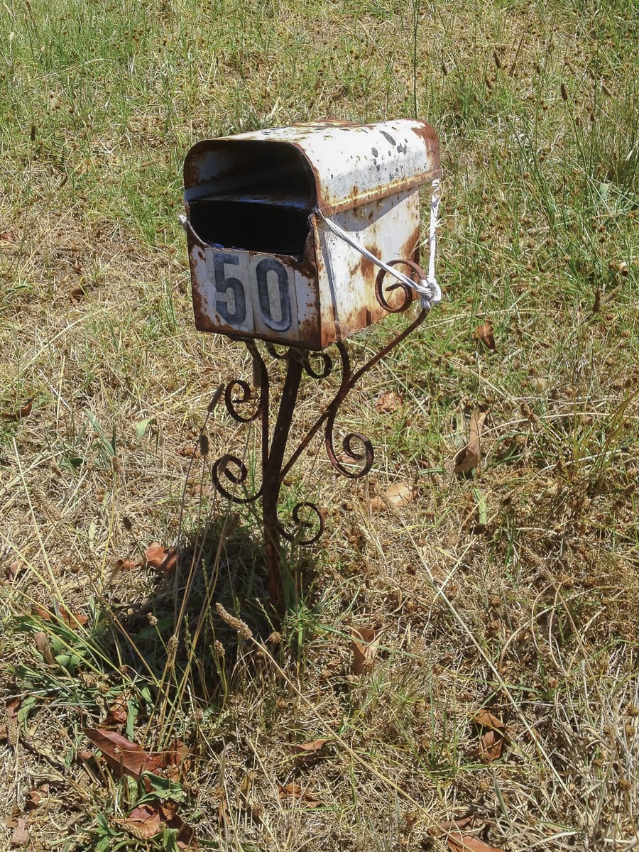 An rusty mailbox