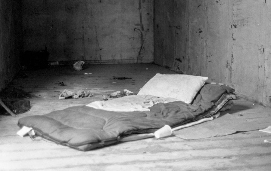 A bed in an abandoned boxcars