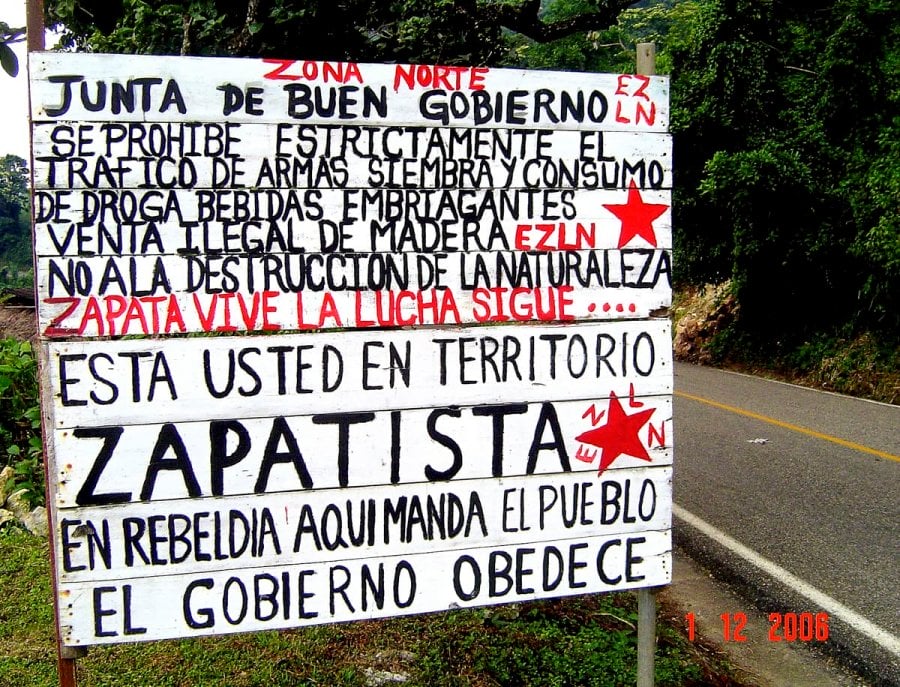 Zapatistas Territory sign in Chiapas, Mexico 