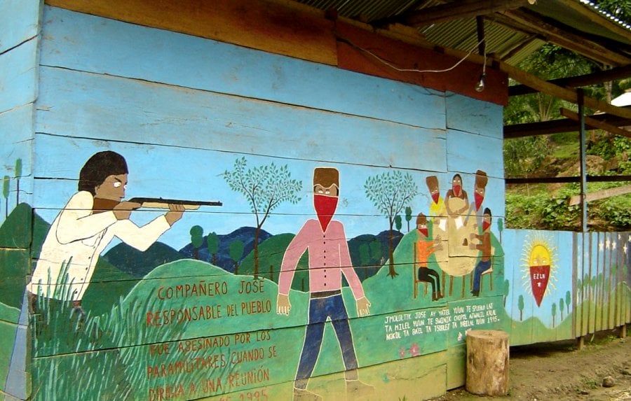 EZLN mural in Chiapas, Mexico