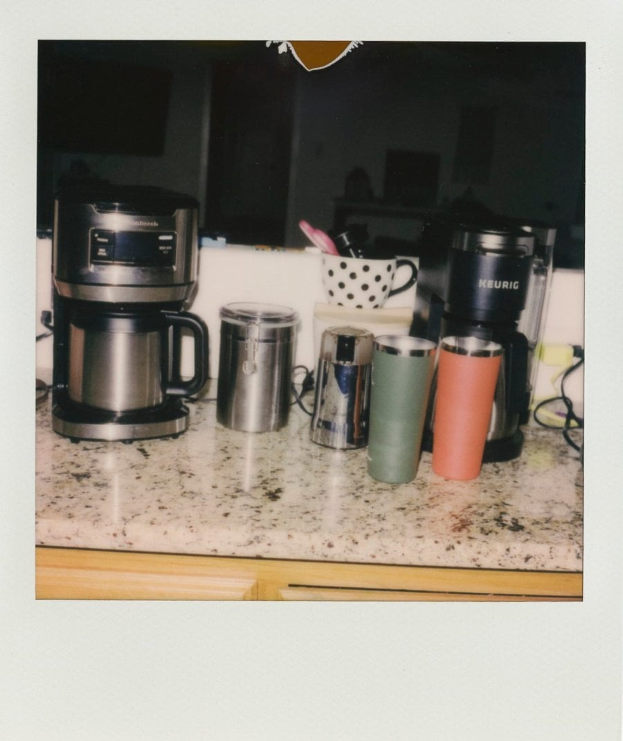 Our coffee bar and mugs we used everyday