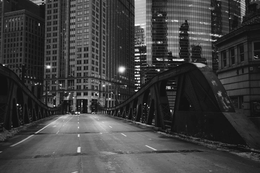 The empty streets of Chicago