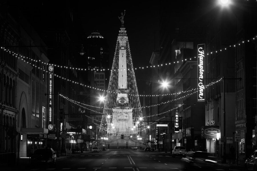 The so called "World's Tallest Christmas Tree" in Indianapolis, Indiana 
