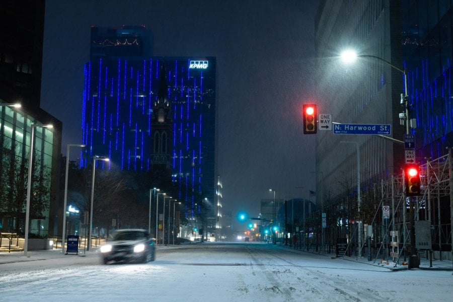 Downtown Dallas Snow Storm 2021