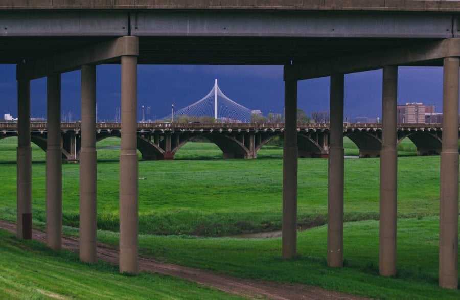 Margaret Hill Bridge from the Trinity River Levee