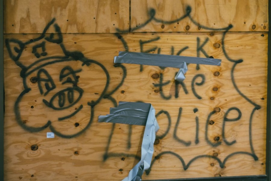 F the police graffiti from Black Lives Matter Protests