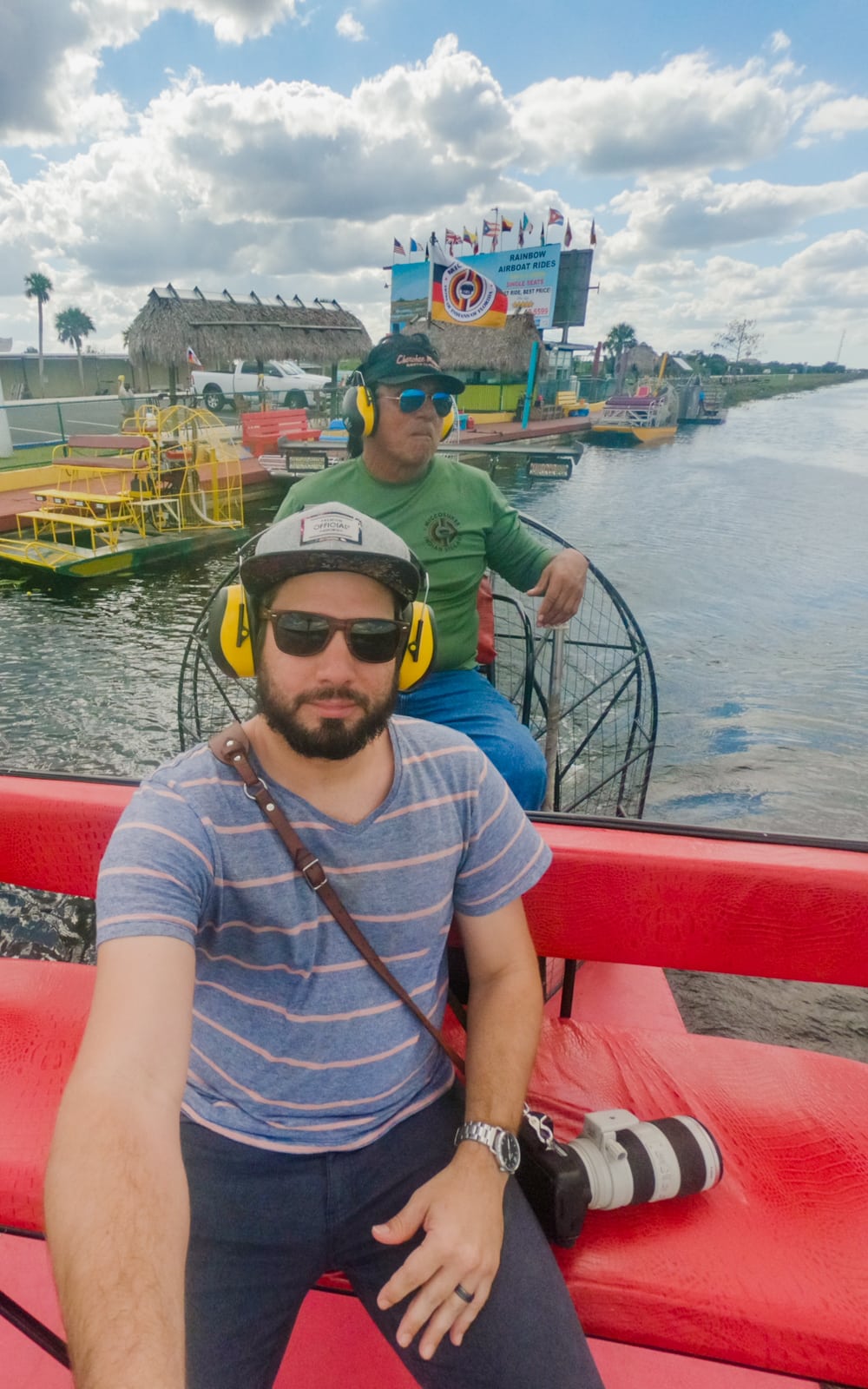 Matthew T Rader on an airboat tour in the Everglades