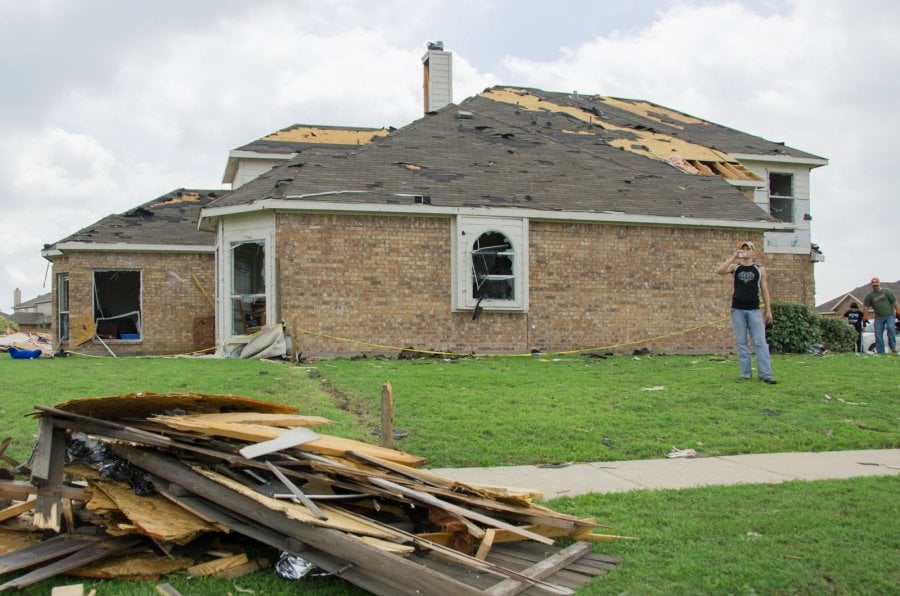 Diamond Creek subdivision home damaged by the Forney tornado