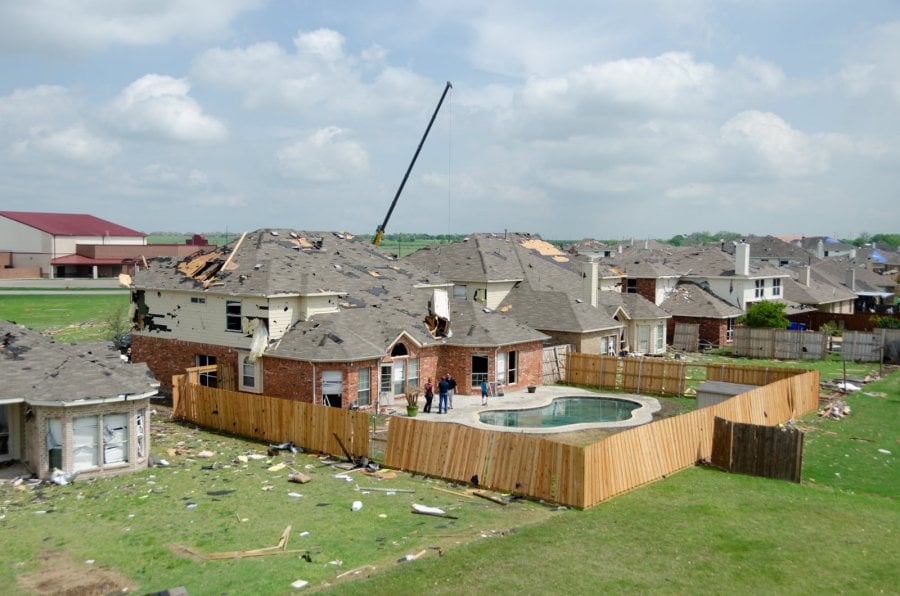 Homes in the Diamond Creek subdivision damaged by a tornado