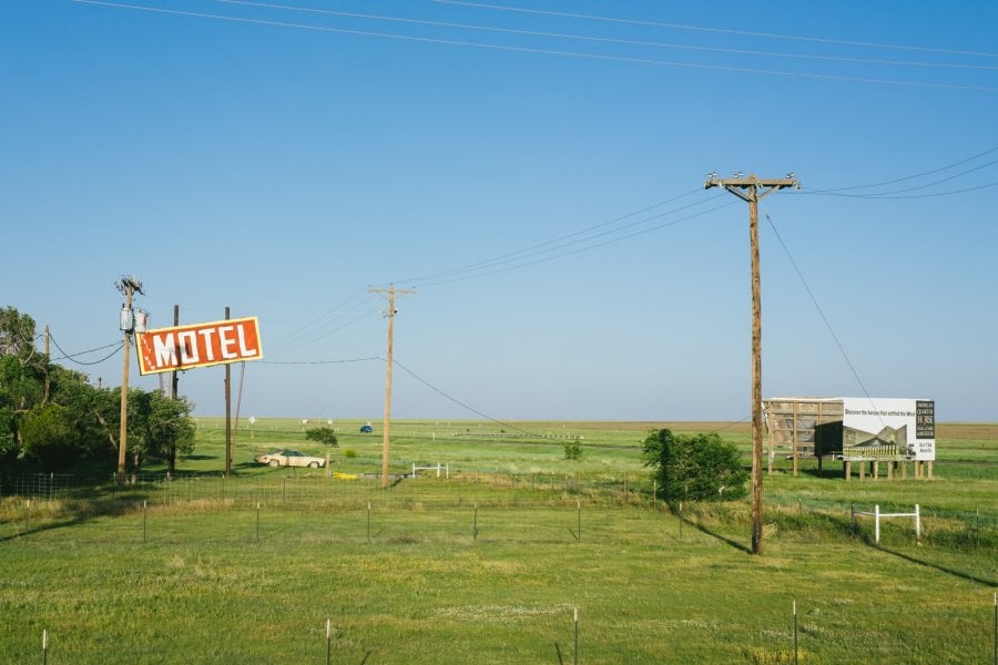 Vintage motel sign in Adrian, Texas 