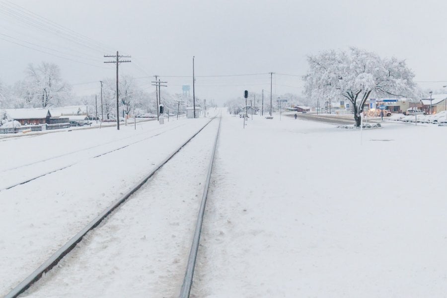 Train Tracks in the 2010 North American Blizzard