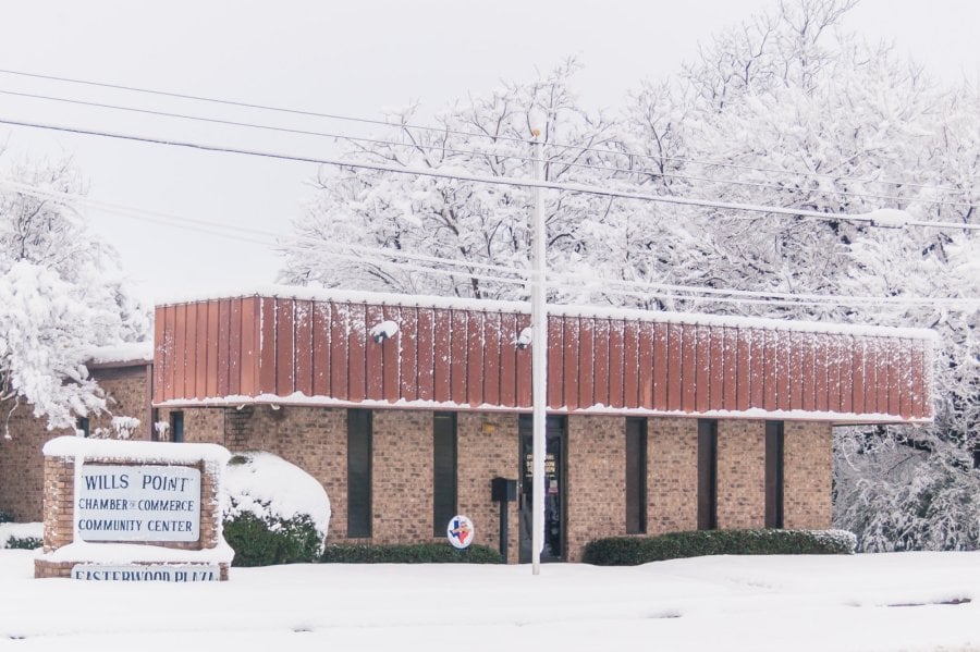 Wills Point city hall in the 2010 East Texas snowstorm