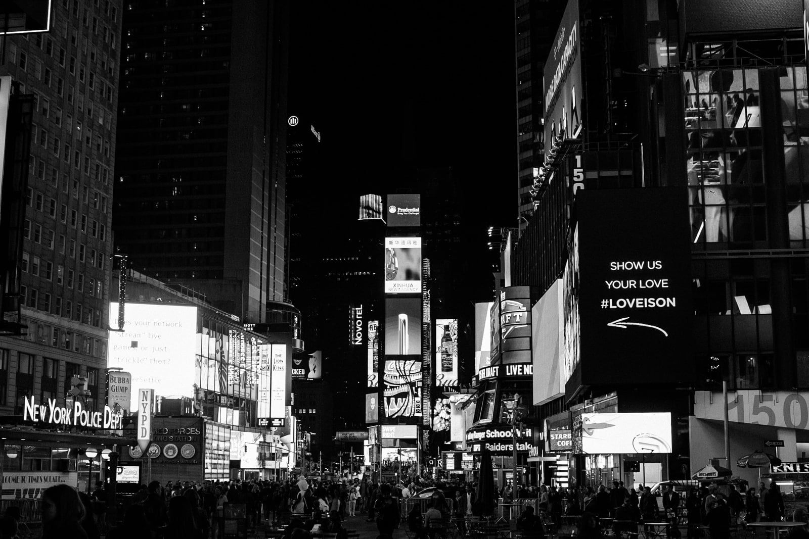 Times Square at night in NYC