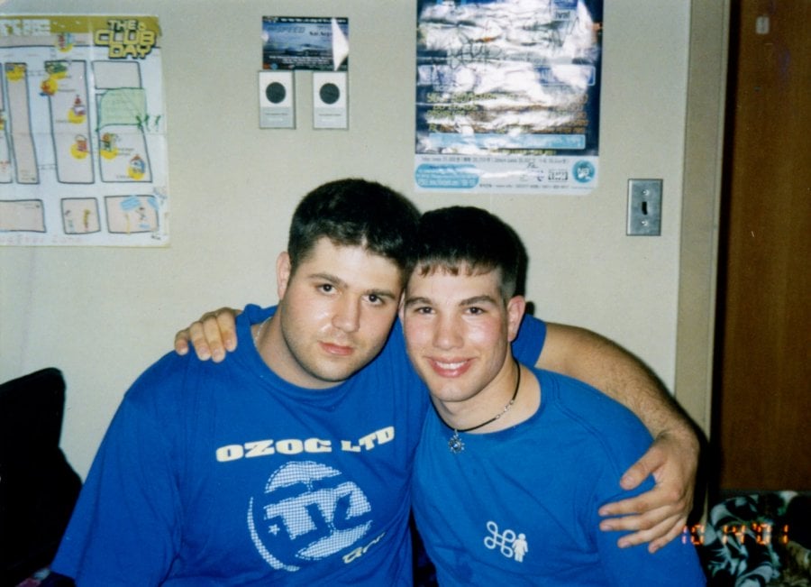 Jeff and Matthew in Seoul, South Korea in 2001