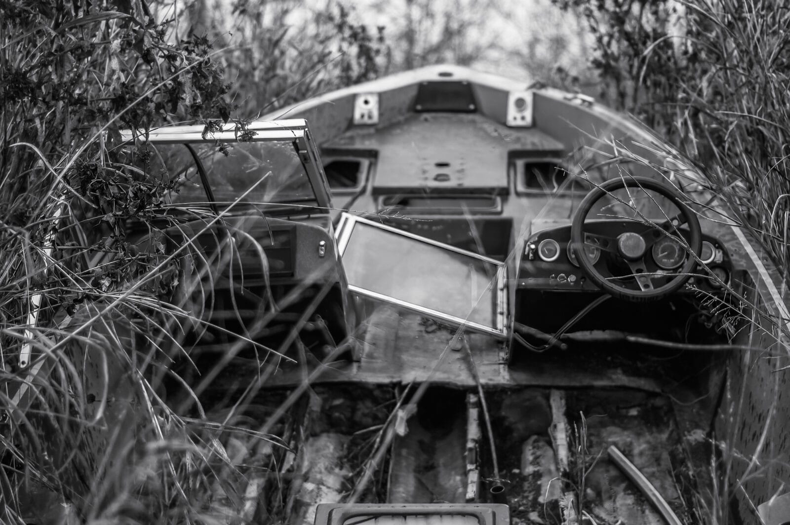 Abandoned and decaying boat