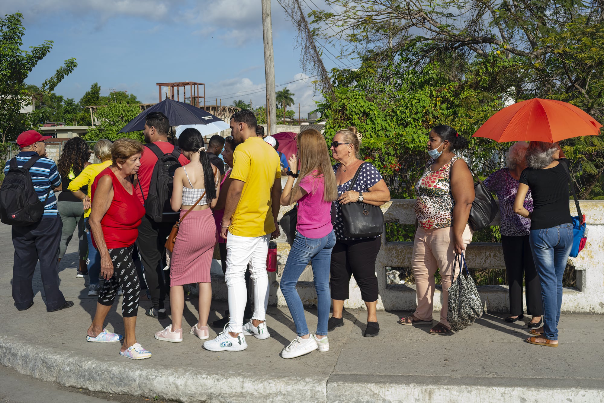 People waiting in line in Havana, Cuba