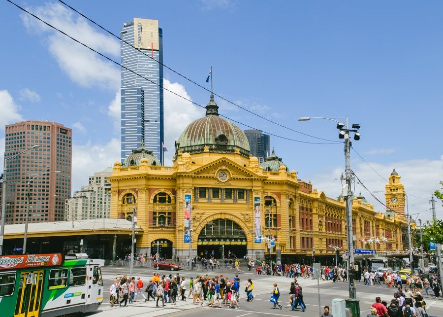 Flinders Street Railway Station in Melbourne, Australia