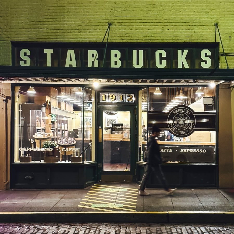 The original Starbucks in Seattle, Washington